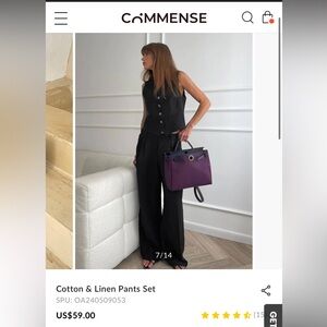 NWT Commense Cotton & Linen Pants Set
